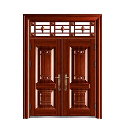 China Exterior bulletproof prehung security doors with modern window bullet and burglary proof door for sale