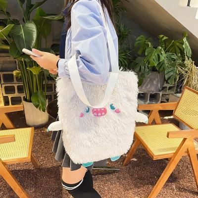 China Portable Hot Selling Luxury High Quality Nylon One Shoulder Canvas One Shoulder Factory Direct Selling Large Capacity Small Monster Soft Plush Fur And Handling for sale