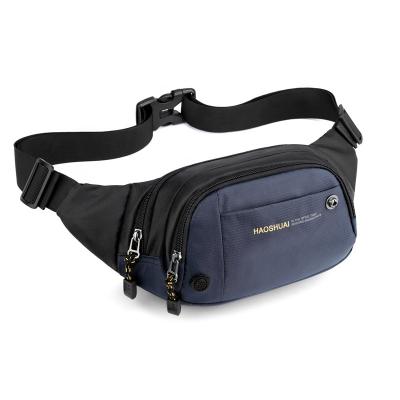 China Waterproof Waist Pack Fanny Pack Ladies Outdoor Denim Anti-theft Waist Bag Shoulder Sling Chest Pack With Conduit Holes for sale