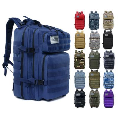 China 16 Colors Camouflage Anti-theft Nylon Waterproof Trekking Fishing Hunting Backpack 45L Outdoor Military Bag Rucksack Sports Camping Tactical Hiking for sale