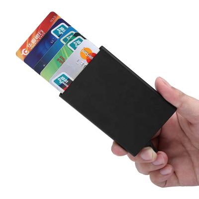 China Multifunctional Colorful Aluminum Alloy Credit Card Holder Men Slim Anti Protect Travel ID Card Holder Women Rfid Wallet Metal Case Porte Card for sale