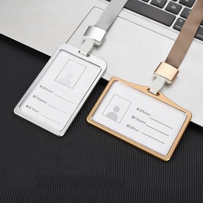 China Fashion Women Aluminum Alloy Multifunctional Colorful Lanyard Holder Metal Bags Case Business Card Holder ID Badge Cover for sale