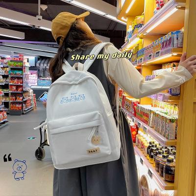 China Wholesale Unisex Anti-theft Embroidery Cute Bear Anti-theft Fashion Girl Teens Children Kids School Bag Backpack With Bear Tag for sale