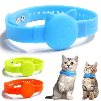 China Security Buckle Silicone Padded Pet Cat Collar For Apple Airtag Cat Collar With Airtag Spot Personalized Pet Collar Supplies Wholesale for sale