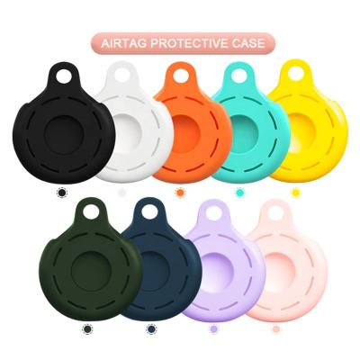 China Silicone Padded Protective Case Compatible With AirTags Anti-scratch Full Shockproof Cover With Key Chain For Pet Collars Wallet Keys for sale