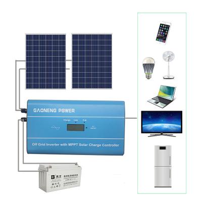 China 1kw Solar Power System Home 12 Volt DC To 240 Volt AC Inverter With 12V 40A Mppt Charger for sale