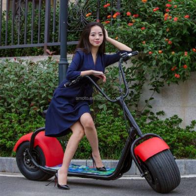 China Newest calculating loading capacity 200kg 60V/12AH 1000w unisex lithium battery removable citycoco electric scooter for sale