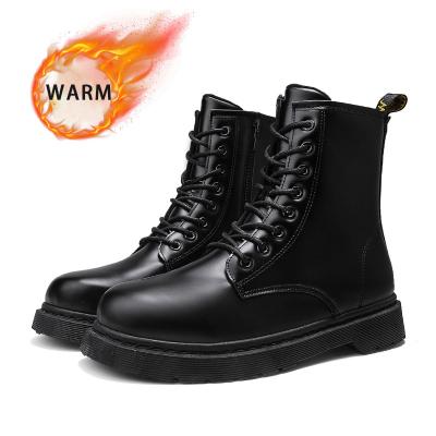 China Wholesale Luxury Leather Black Round Front New Boots Outdoor Fashion Men's Winter Warm Boots for sale