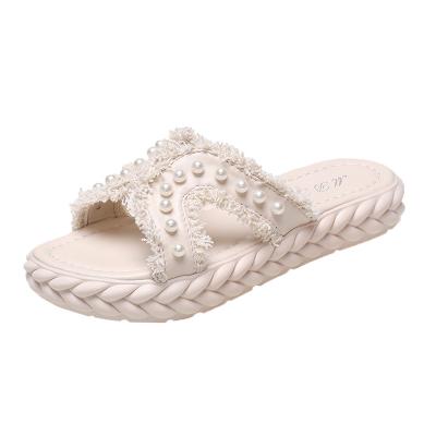 China 2022 New Fashion Arket Sandals Ladies Damping Slippers Thick Woven Slippers Women's Unique Slippers Sandals for sale