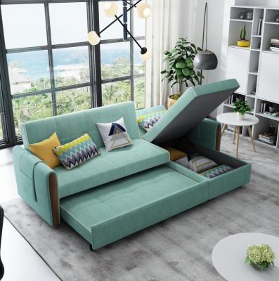 China Best Modern Design Adjustable Living Room Fabric Corner Sofa Bed Sofa (Other) Come To Bed Folding Furniture With Storage for sale