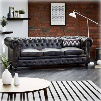 China Other Luxury Chesterfield Modern Leather Large Living Room Sectional Sofa Set for sale