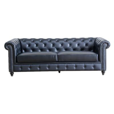 China High Quality Removable Cover American Style PU Chesterfield Sofa For Living Room KTV Leather Hotel for sale