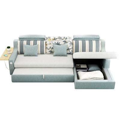 China (Other)Modern Furniture Living Room Adjustable Extended Small Sleeper Fabric With Folding Sleeper Folding Sofa Bed With Storage for sale