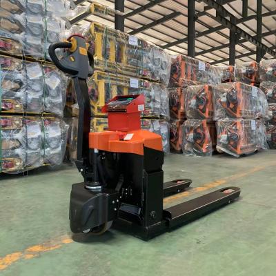 China Hotels 2ton Electric Pallet Truck With Electric Ladder Pallet Jack With Scale for sale