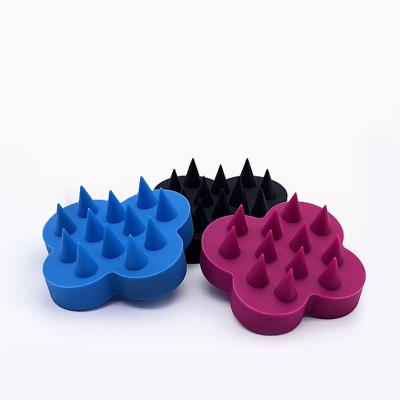 China Wholesale Waterproof No Soft Silicone Scalp Massager Irregular Shape Handle Hair Brush Shampoo Head Brush Hair Brush for sale