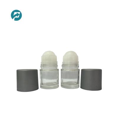 China Recyclable 50 ml empty roll on glass bottle with plastic cap for sale