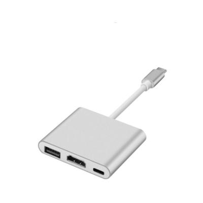 China Muilt Function 3 In 1 Usb Type C Converter Adapter USB3.0 To Compatible Type C Adapter Aluminum For Macbook for sale