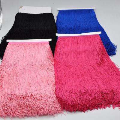 China Hot Selling High Quality 30CM More Colors Polyester Fringe Trim For Dresses for sale