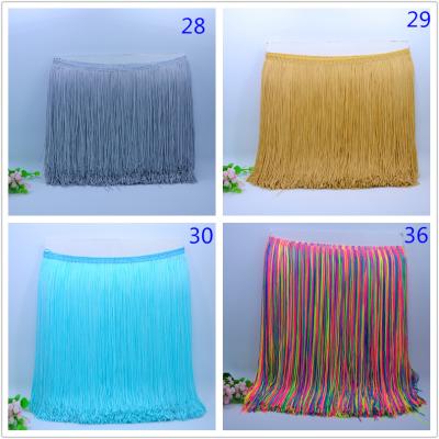 China Hot Selling 30CM Eco-friendly More Colors Nylon Yarn Fashion Fringe Double Tassel For Dance Dress for sale