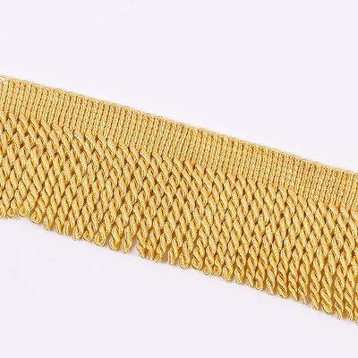 China Best Selling High Quality 9CM Gold Bullion Tassel Fringe Trim For Curtain Accessories for sale