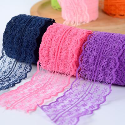 China Sustainable Hot Sale 4.5CM Polyester Lace Trim For Garment Accessories for sale