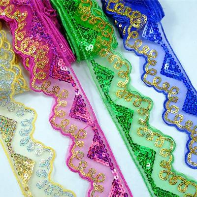 China Dress Wholesale 5CM Sequins Lace Up For Garment Accessories for sale