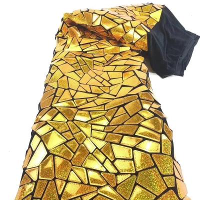 China Breathable New Design Irregular Glitter Sequin Paillette Shiny Fabric For Dress for sale