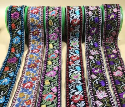 China Wholesale national double face style embroidery ribbon for dress decoration for sale