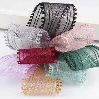 China Wholesale high tenacity more colors organza ribbon band for decoration for sale