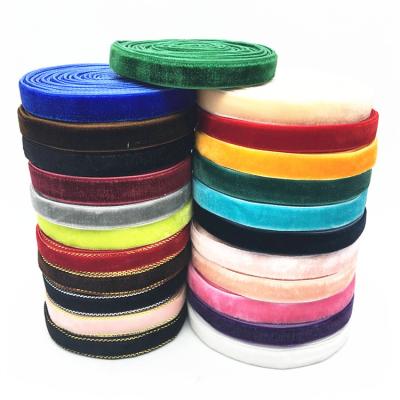 China Wholesale high quality single face plus colors velvet ribbon for garment for sale