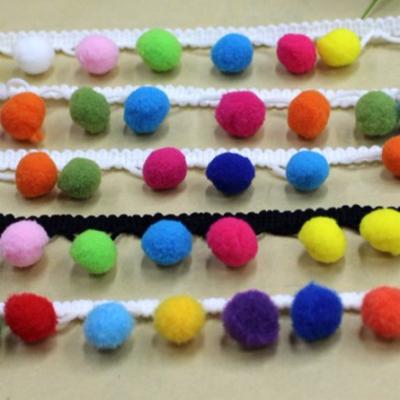 China Wholesale More Choice Color Pompom Elastic Elastic Lace For Decoration Customized Size for sale