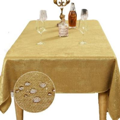 China Waterproof Customization 55*71inch 140*180cm Gold 260gsm Polyester Shooting Crepe Solid Color Rectangular Tablecloth Designs for sale