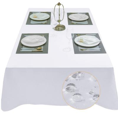 China Waterproof 155gsm Buffet Table Parties Wedding Banquet Satin Polyester Cloth Table Cloth White Advertising Table Cloth for sale