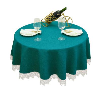 China Waterproof 320gsm Round Wedding Buffet Table Parties Table Cloth for sale