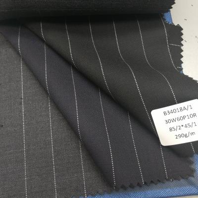 China TWILL hotsale ready to sell good quality navy black gray stripe twill twill suits fabric worsted fabric for sale