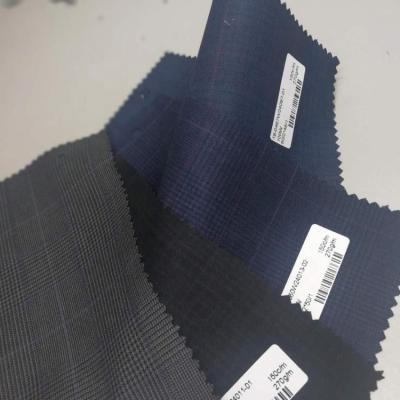 China 100% Wool Anti-Static Plaid Direct Factory Supply Suits Fabric Worsted Fabric for sale