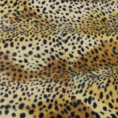 China Toy ready to ship cotton velor squishy LEOPARD PRINT brushed faux fur PLUSH fabric for sale