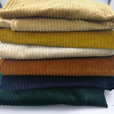 China Factory wholesale 4.5 anti pill wales stretch cotton corduroy fabric girmes high low brush finishing wale wide corduroy fabric for sale