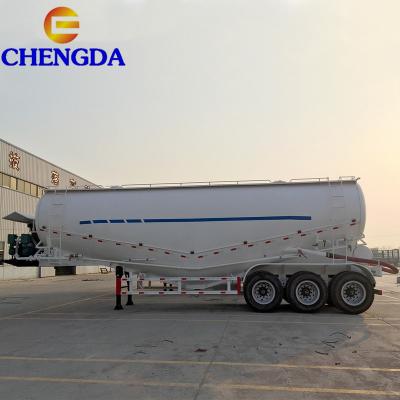 China Truck Trailer V-Shape Compartment Tri-axle 45 Cubic Bulk Powder Cement Transport Trailer Trucks for Sale for sale