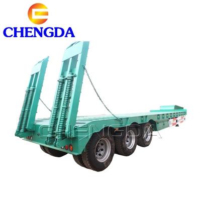 China Truck Trailer New 3 Axle 60 Ton 100 Ton Low Bed Semi Trailer for Sale for sale