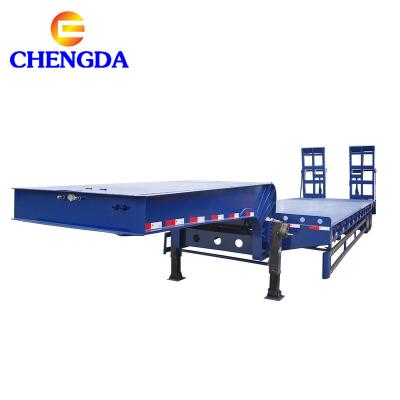 China Truck Trailer 2 Axles 30ton 50ton 3 Axles Lowbed 60ton Lowbed Trailer Low Bed for sale