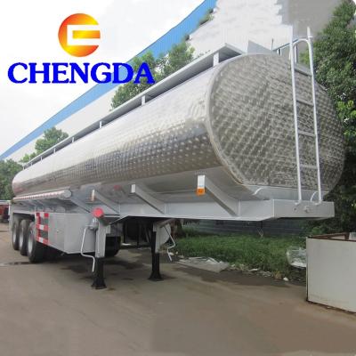 China Aluminum Truck Trailer 3 Axles 40000Liters 50000L Diesel Fuel Tanker Trailer For Sale for sale