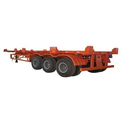 China Industrial Equipment Transport 20ft Adjustable Chassis Skeleton Container Semi Trailer for sale