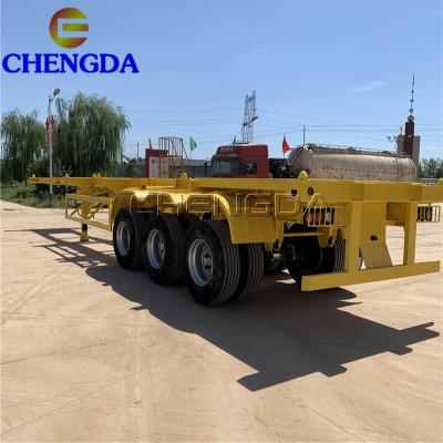 China Truck Trailer Used 3 Axle 20 Feet 40 Ft Dock Skeleton Trailer Semi Container Chassis for sale