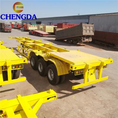 China Used Skeleton Truck Trailer 40Ft Chassis Frames 3 Axles Shipping Container Trailer For Sale for sale