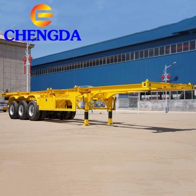 China Skeleton Truck Trailer 3 Axles 20 Foot Container Chassis Trailer 40ft for sale