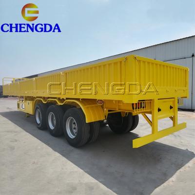 China High Quality Truck Trailer 3 Axle 60 Ton 80 Ton Side Wall Semi Trailer For Sale for sale