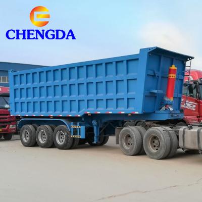 China Truck Trailer 3 Axles 40 CBM 80 Ton Rear Dump Semi Trailer for sale