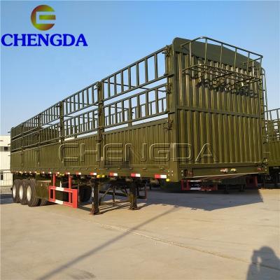 China Truck New 40ft Barrier Semi Truck Trailer Bulk Cargo Trailer 3Axles 4Axles Barrier Trailer for sale