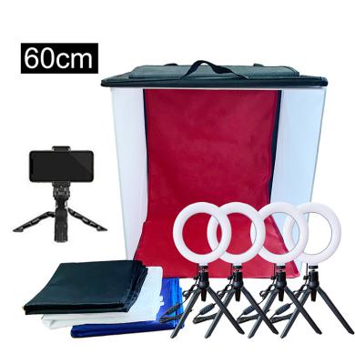 Cina Portable Photography Tent Kit 24inches/60cm Lightbox Led Softbox With 4 Colors Background For Photography Box Led Softbox in vendita